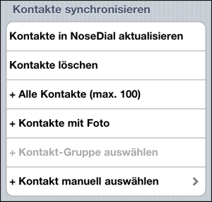 Kontakte synchronisieren